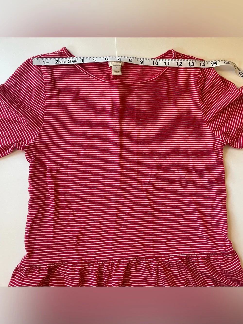 J. Crew Preppy Red and White Stripe Long Sleeve Top